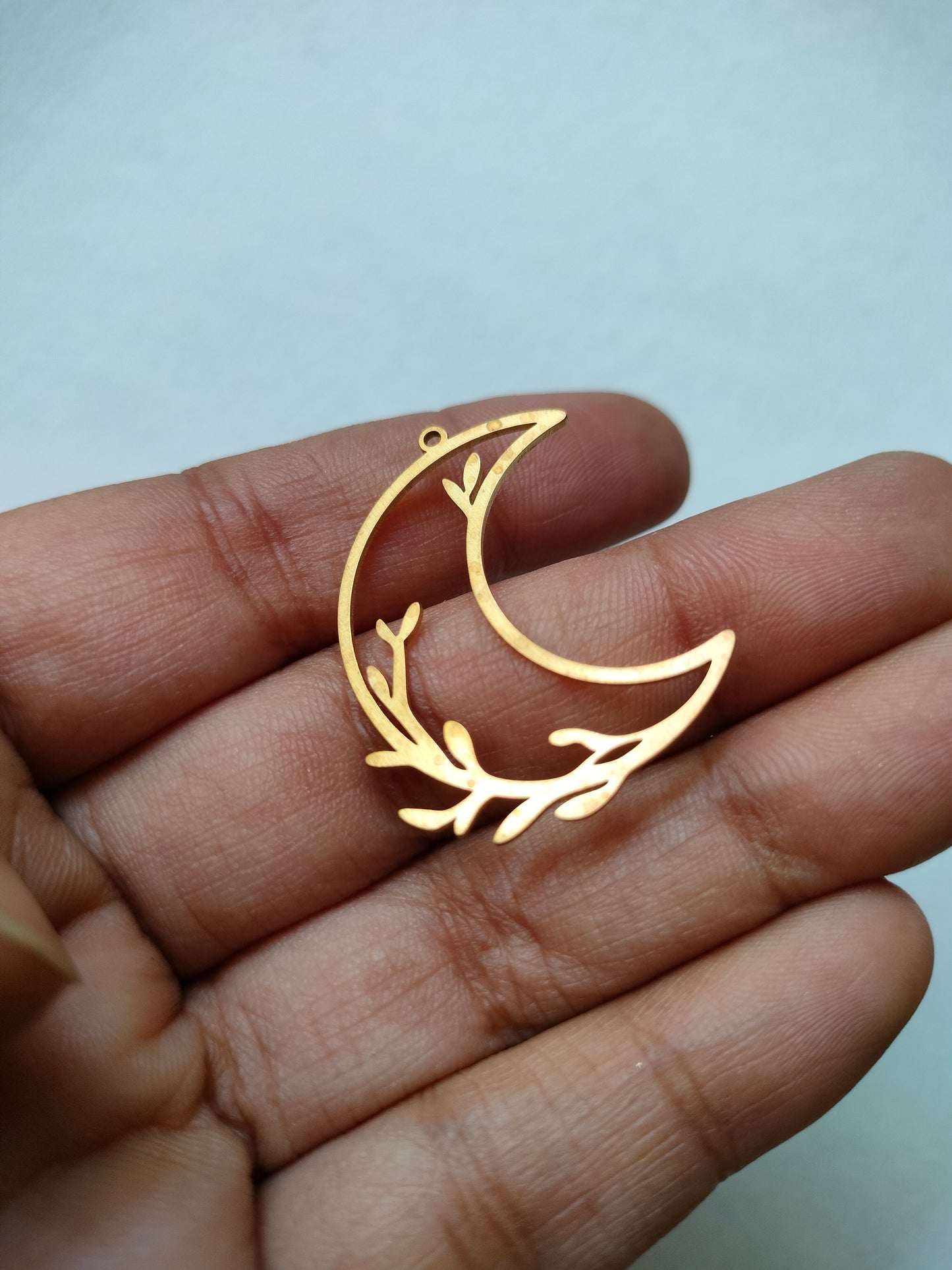 Charm Moon Leaves Brass