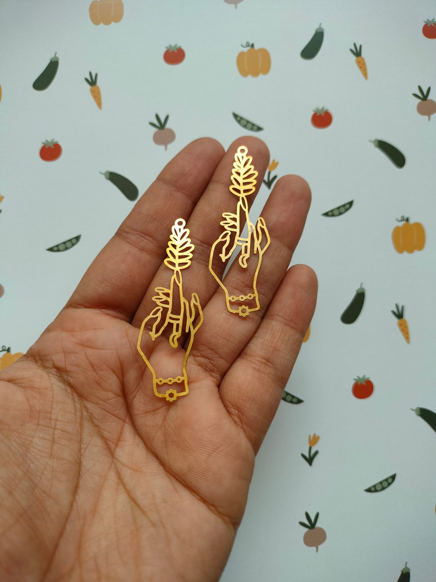 Olive Branch Hand Brass Charm