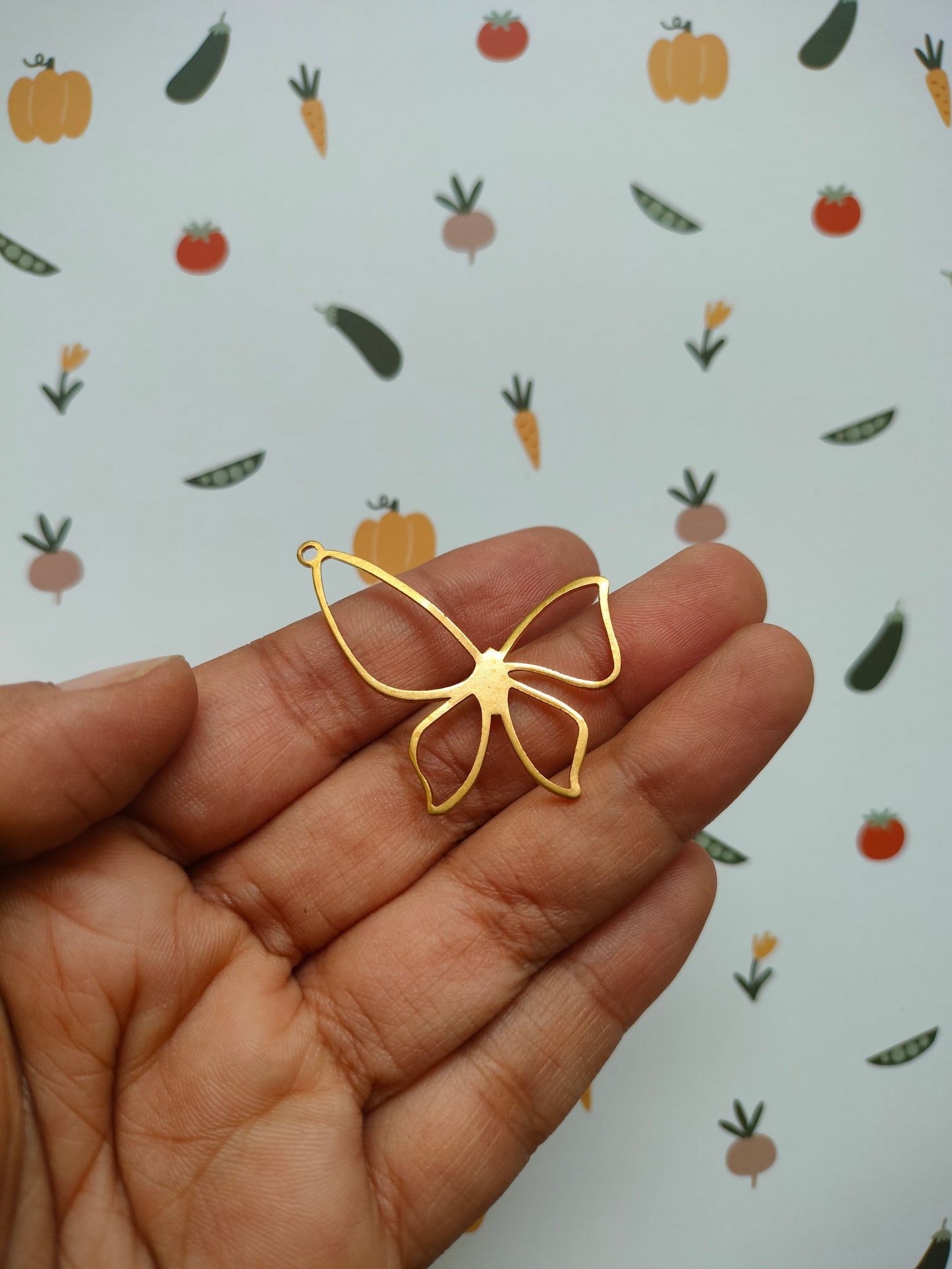 Hollow butterfly Brass Earring Charm