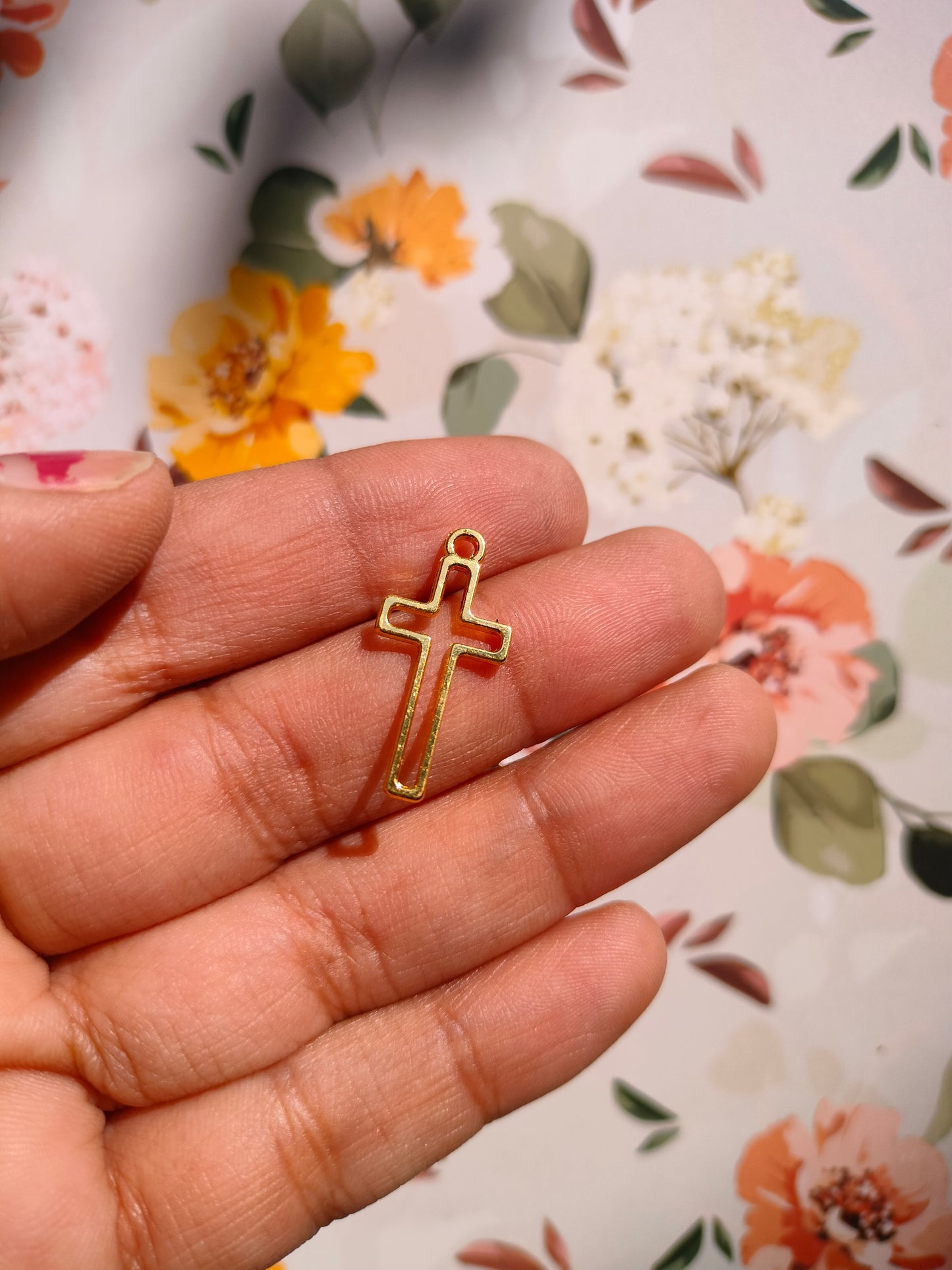 Cross Bezel | 23*11 mm |Pendant Charm| Resin Alloy Jewelry Making