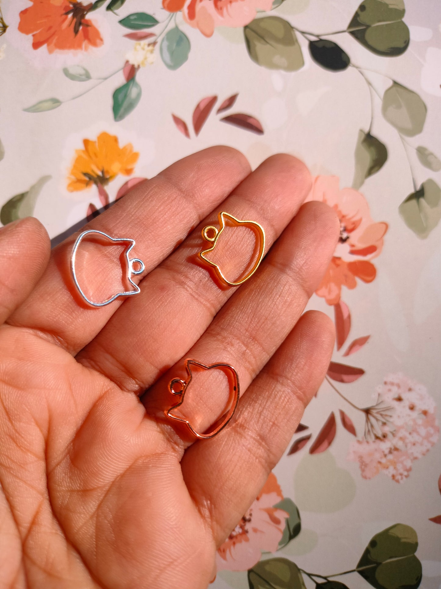 Cat Head Bezel | 15*14 mm |Pendant Charm| Resin Alloy Jewelry Marking