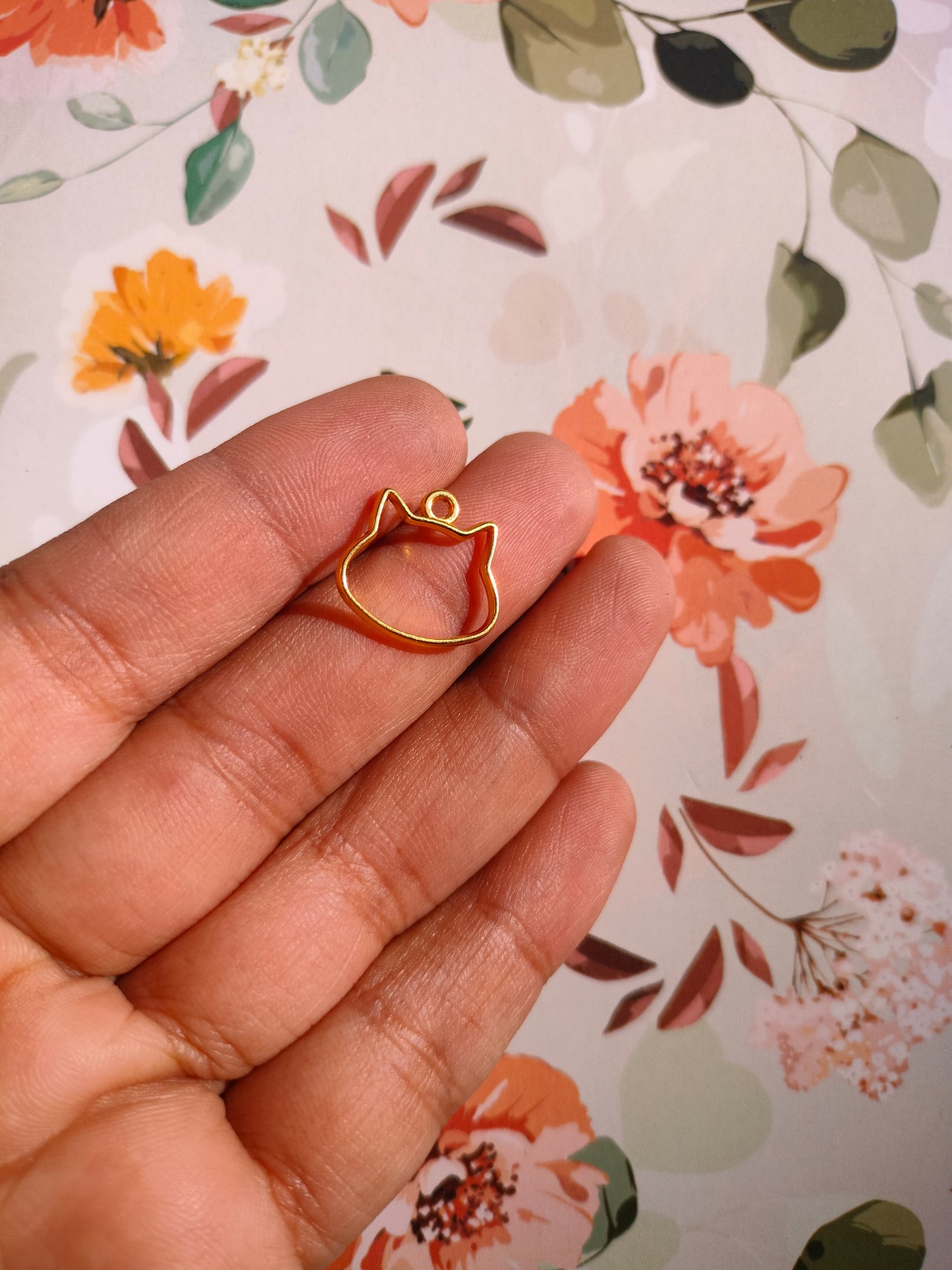 Cat Head Bezel | 15*14 mm |Pendant Charm| Resin Alloy Jewelry Marking