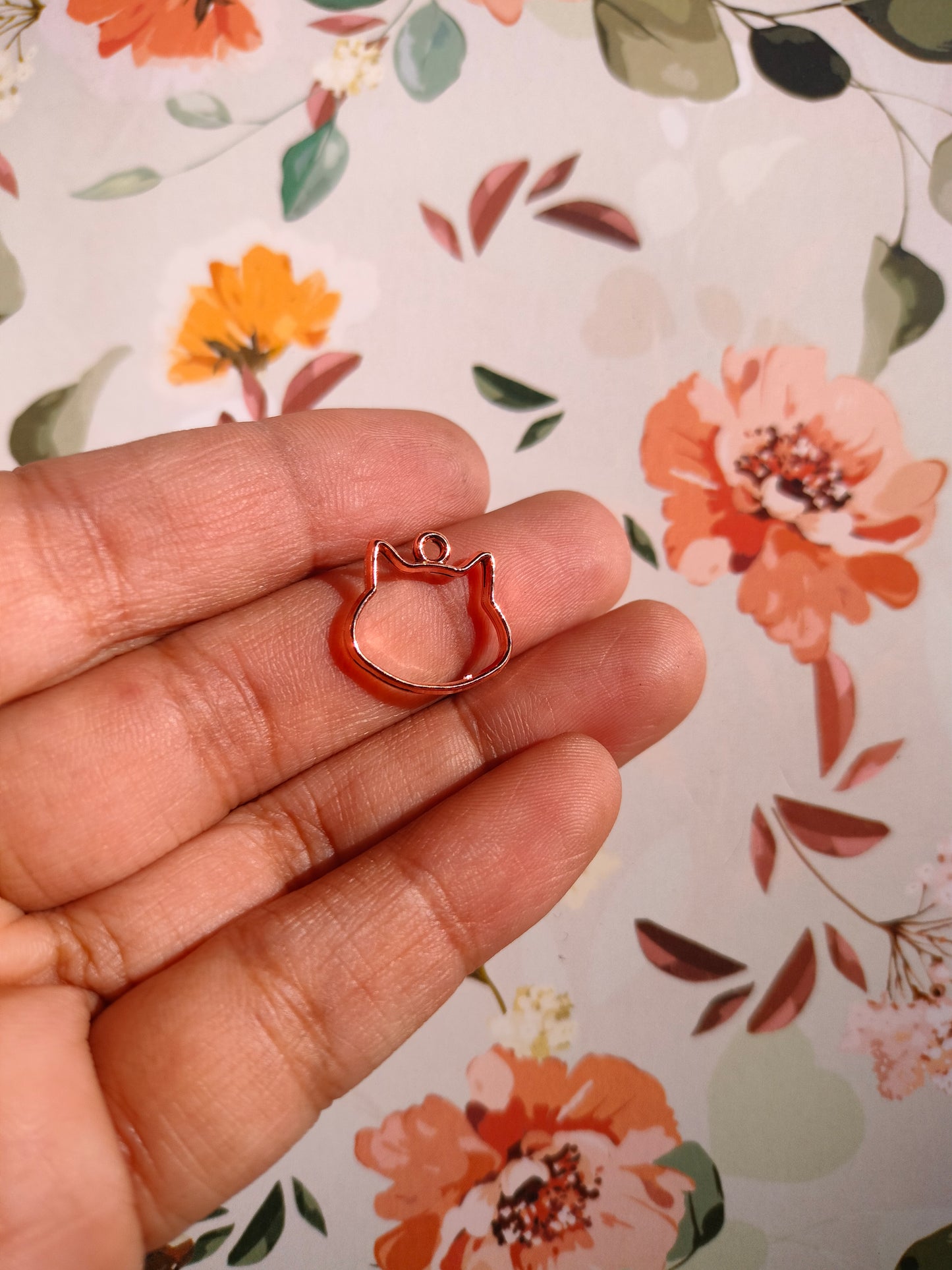 Cat Head Bezel | 15*14 mm |Pendant Charm| Resin Alloy Jewelry Marking