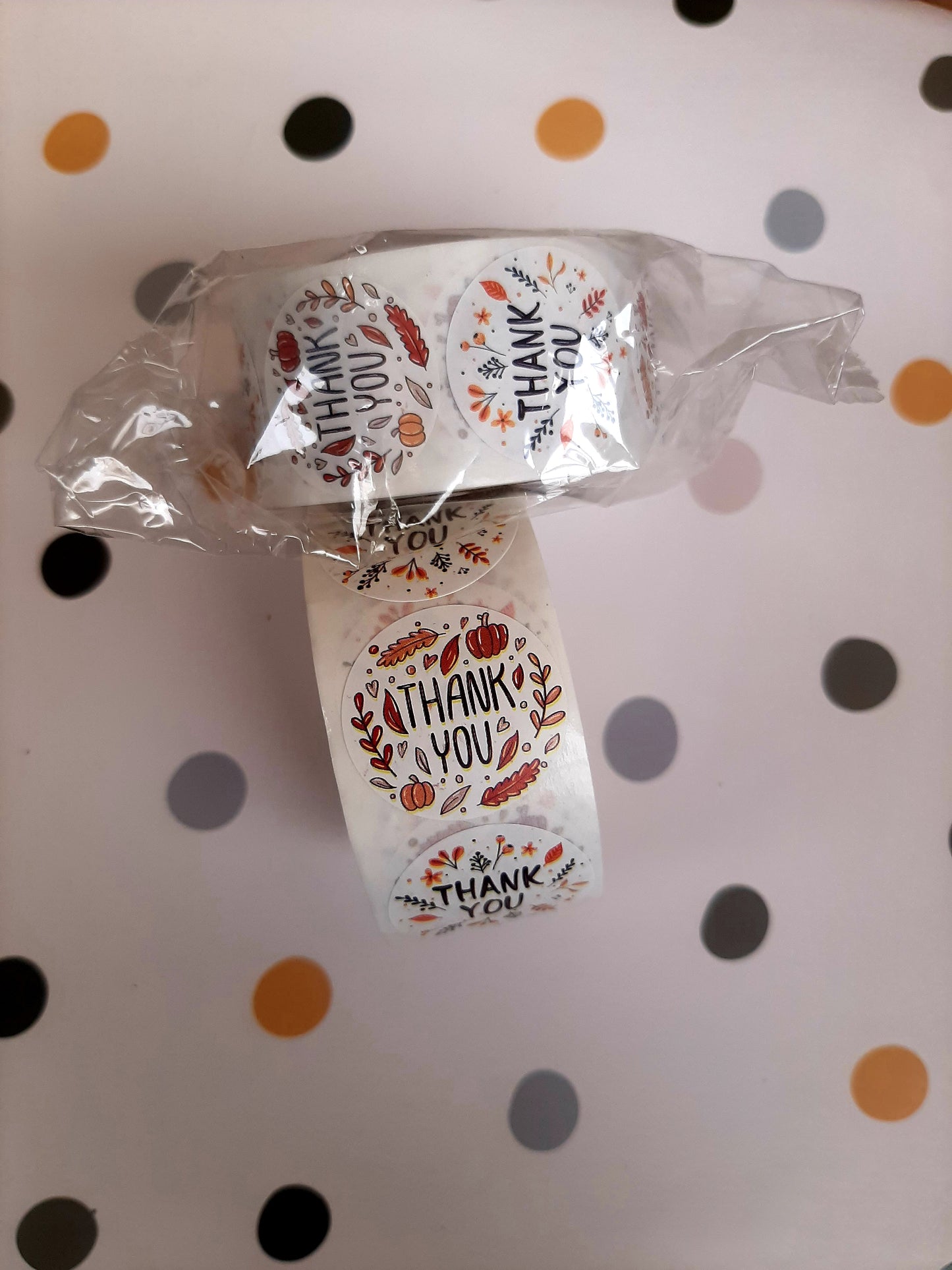 Thank you sticker White | Autumn |Round TY14 - 1 inch