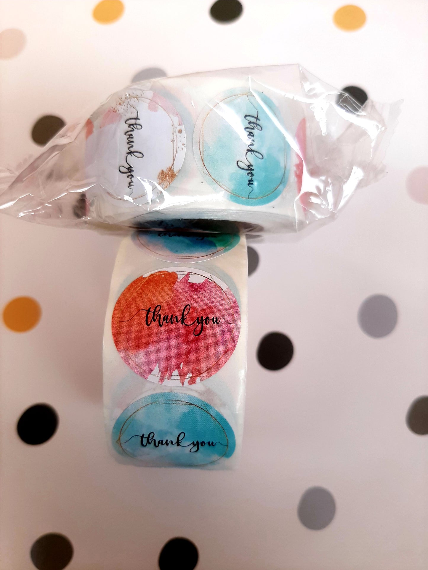 Thank you sticker MultiColor Round - 1 inch