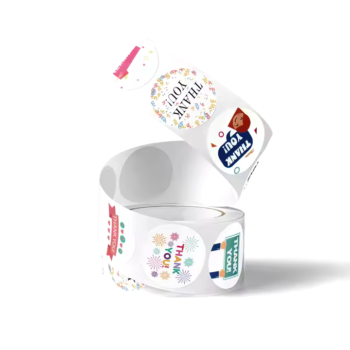 Thank you sticker MultiColor Round TY7- 1 inch