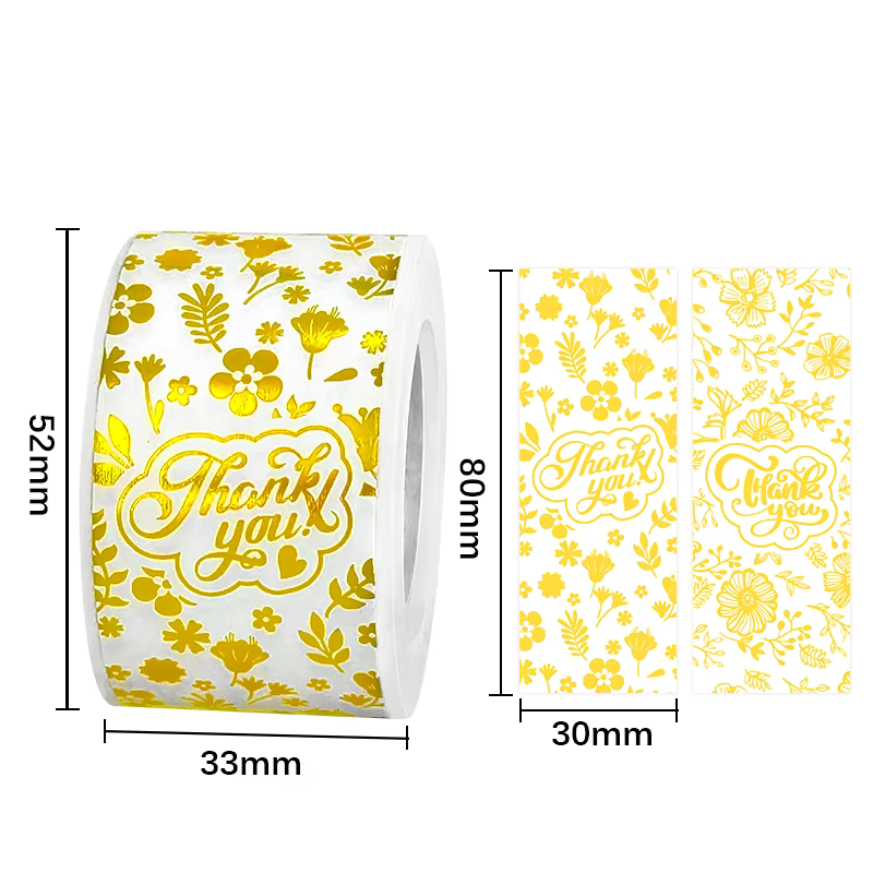 Thank you sticker Round Gold Foiled TY29