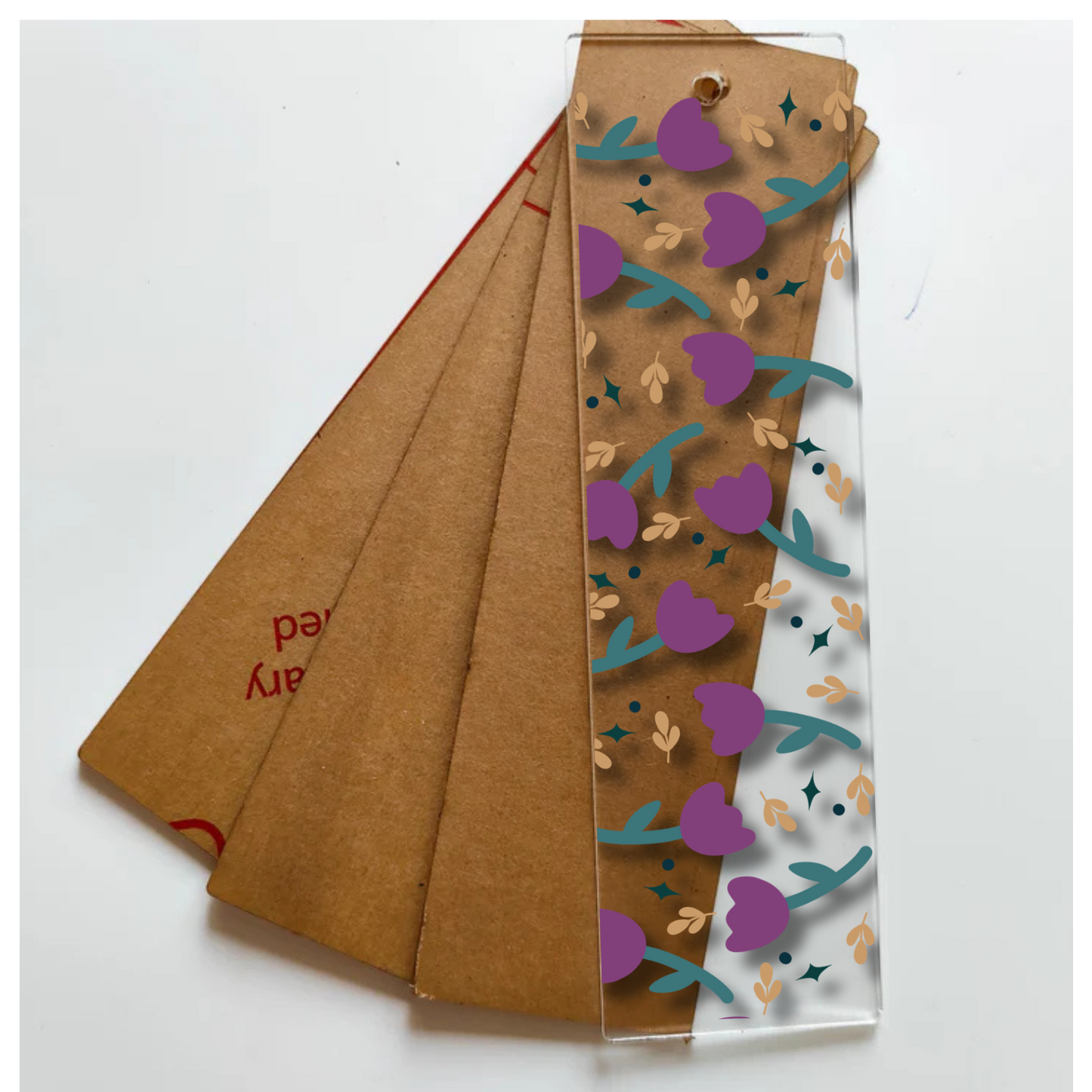 Book Mark Sticker - Purple Flowers