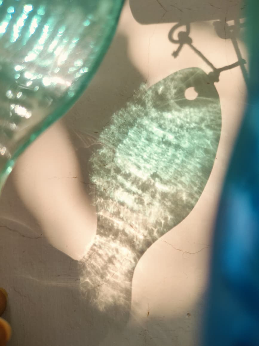 BlueFish Stained Sea Glass Windchime Garden decor