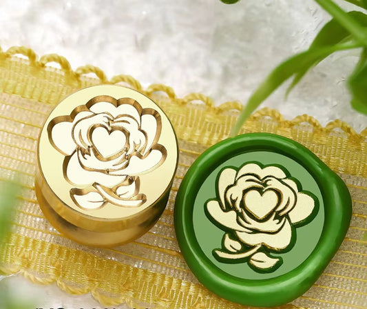 Rose Heart Mini Wax Seal - 15x15 mm