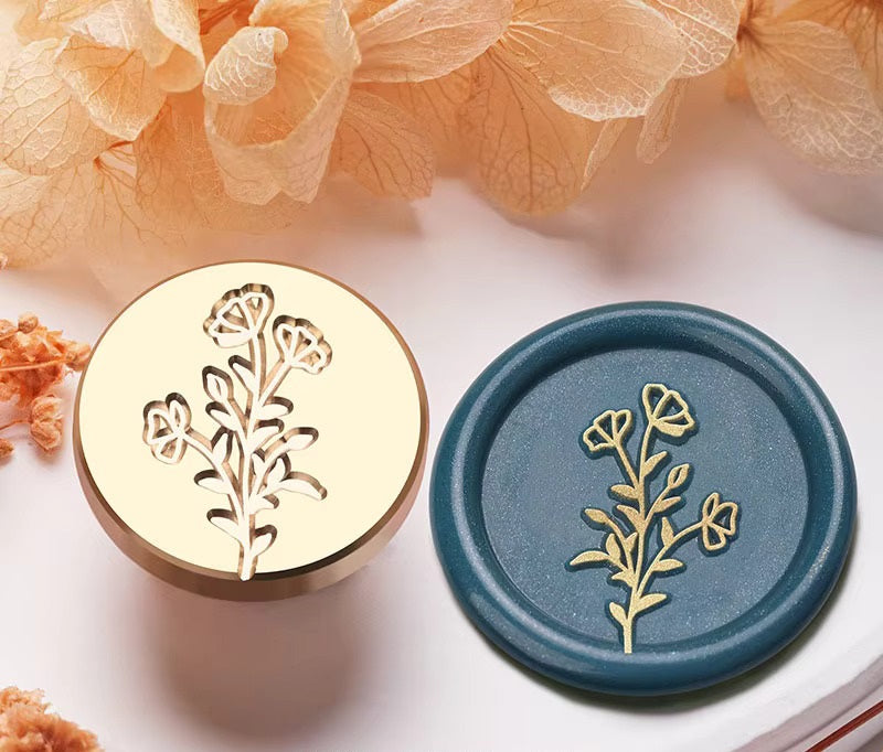 Small Flower Plant Wax Seal Stamp - 25x25 mm