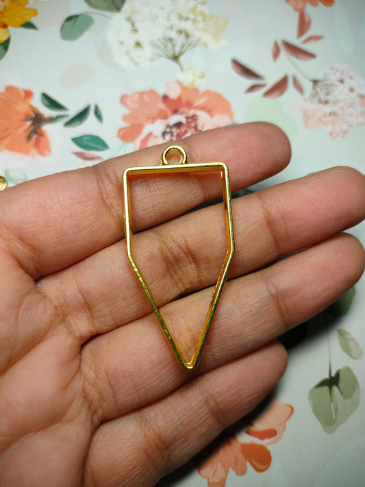 Polygon Bezel Gold |Pendant Charm| Resin Alloy Jewelry Making