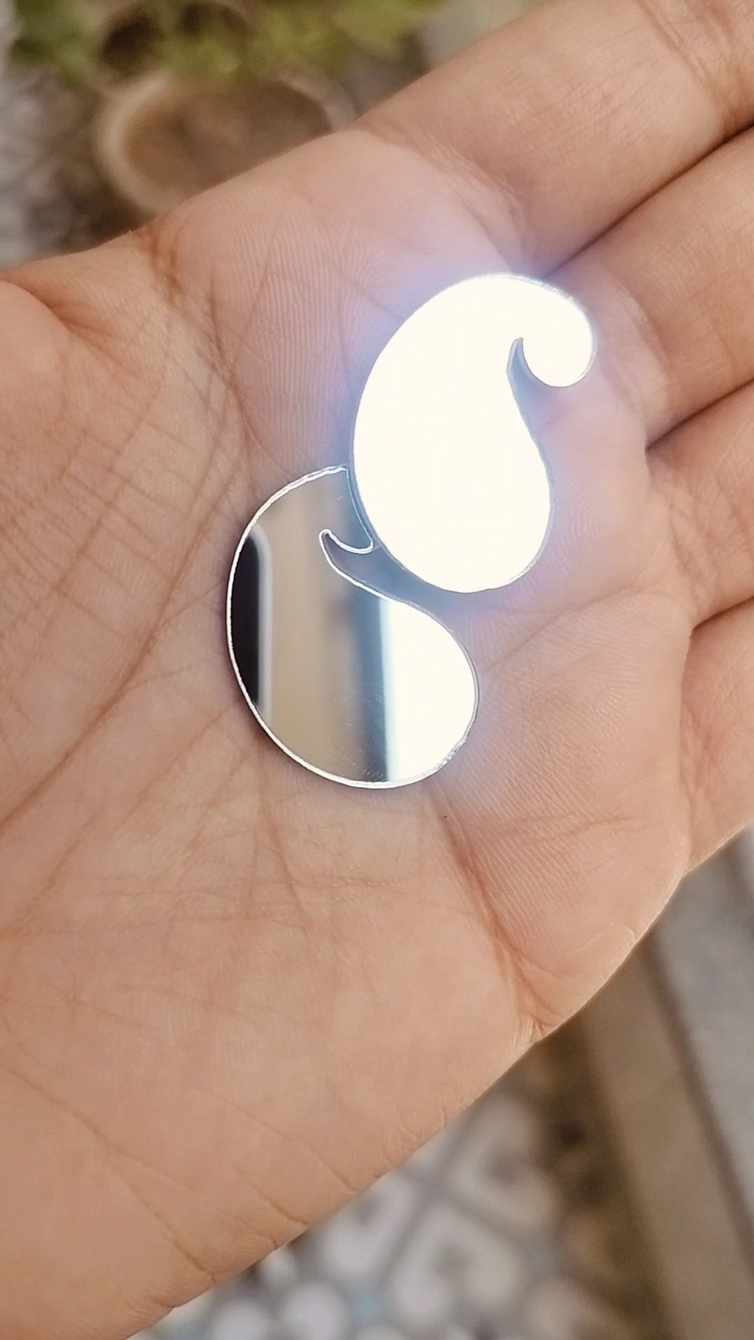 Paisley Acrylic Mirror Cutout 25 mm (Set of 50 pc)