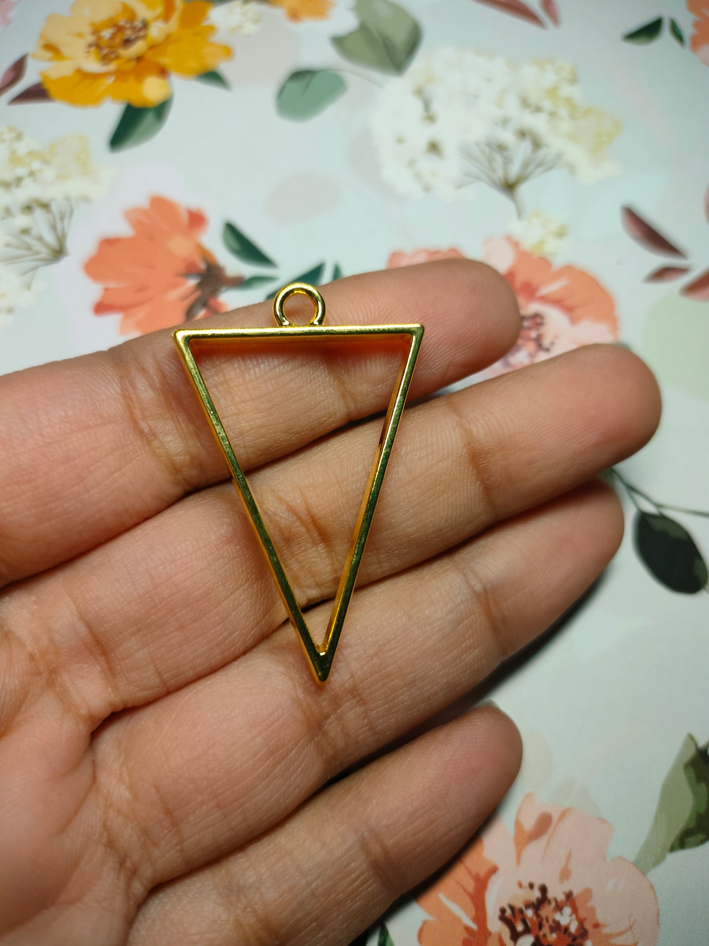 Triangle Bezel Gold |Pendant Charm| Resin Alloy Jewelry Making