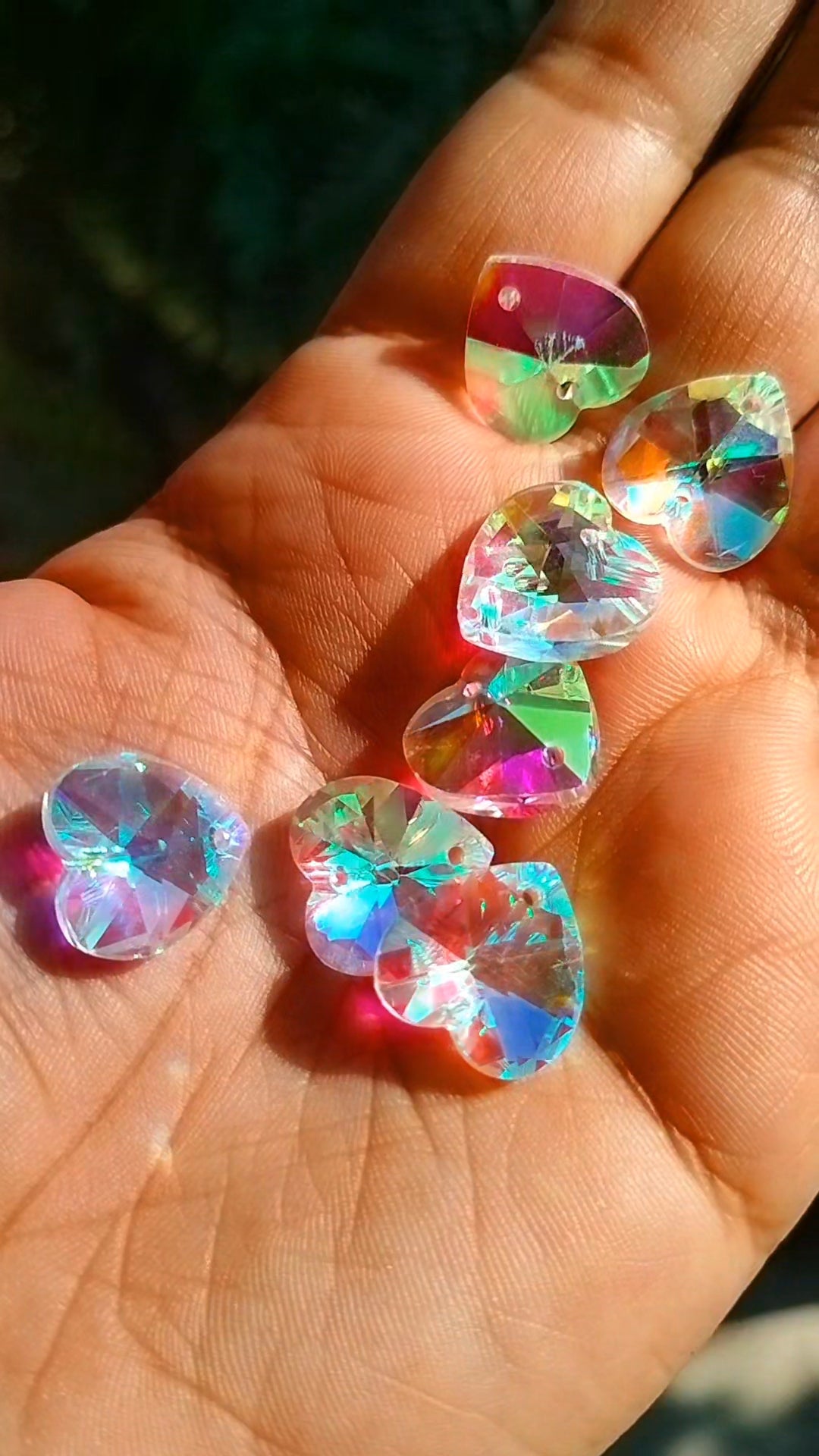 Heart connector AB Crystals 14 mm