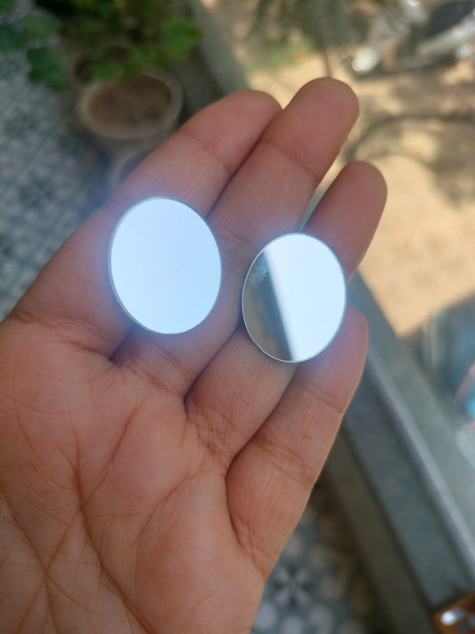 Oval Acrylic Mirror Cutout 25 mm (Set of 50 pc)