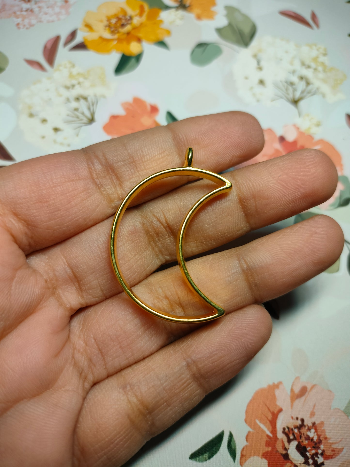 Moon Bezel Gold |Pendant Charm| Resin Alloy Jewelry Making