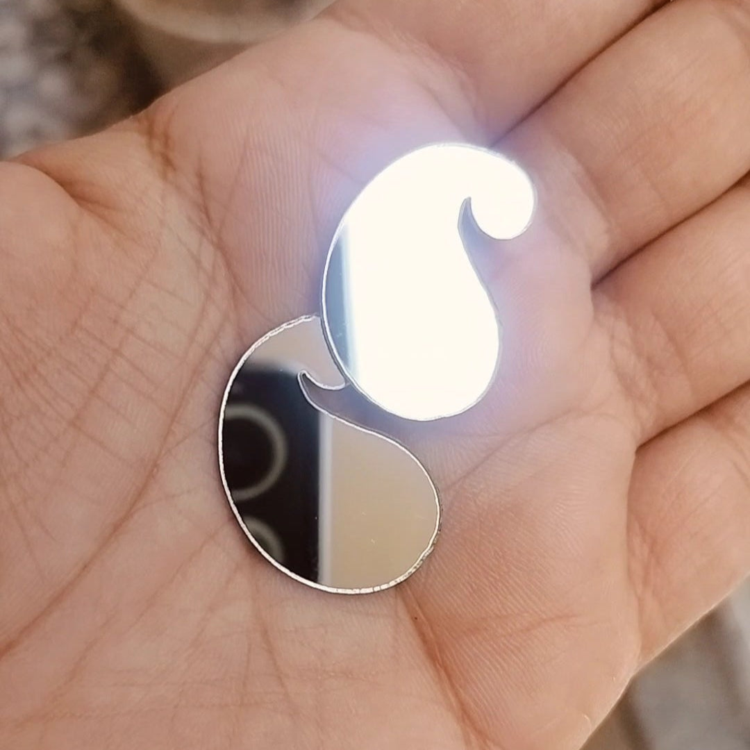 Paisley Acrylic Mirror Cutout 25 mm (Set of 50 pc)