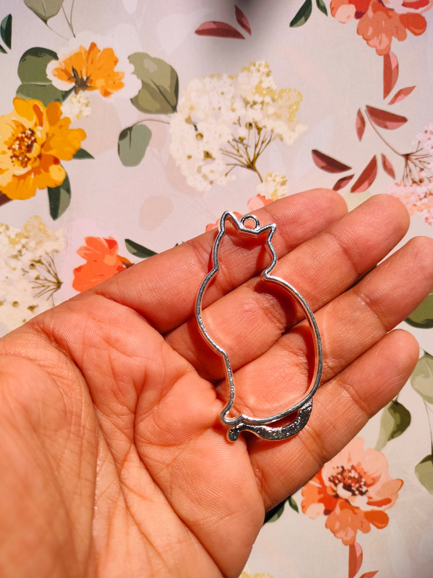 Large Cat Bezel | 53*27 mm |Pendant Charm| Resin Alloy Jewelry Making