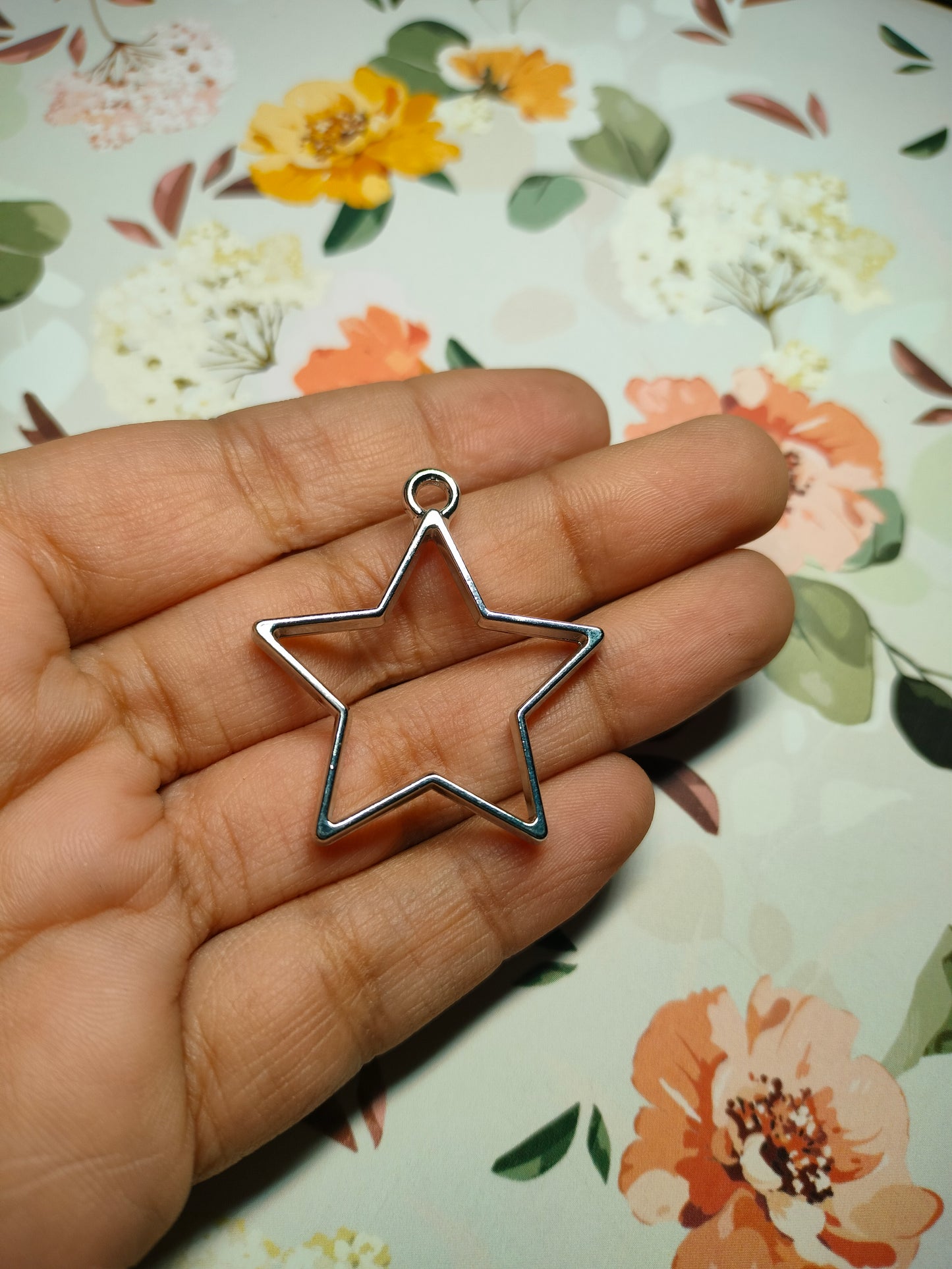 Star Bezel Silver |Pendant Charm| Resin Alloy Jewelry Making