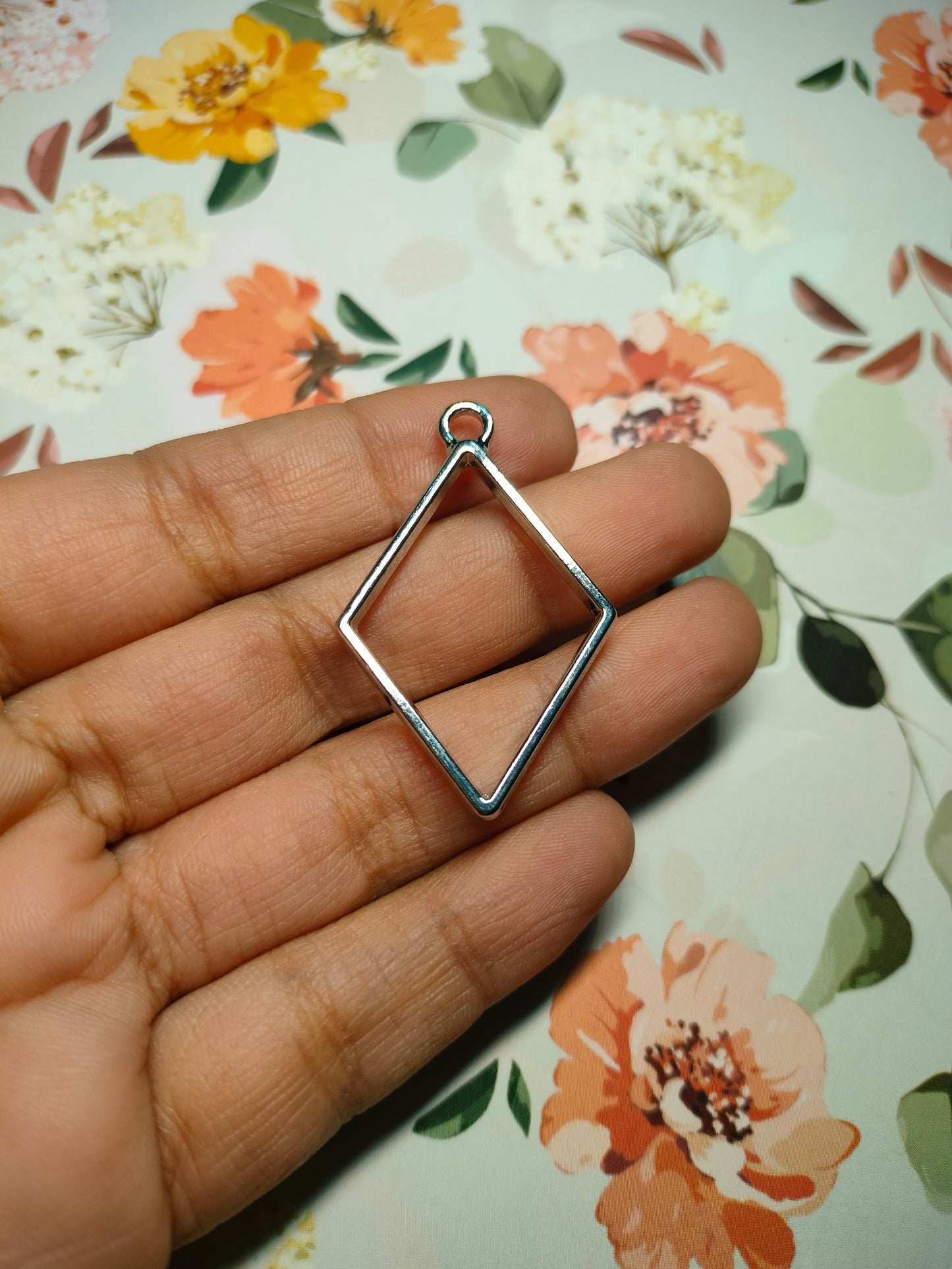 Diamond Bezel Silver |Pendant Charm| Resin Alloy Jewelry Making