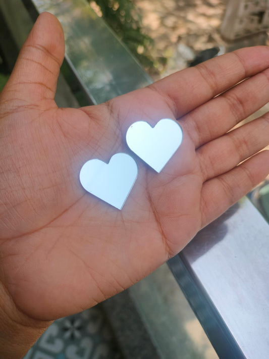 Heart Acrylic Mirror Cutout 25 mm (Set of 50 pc)