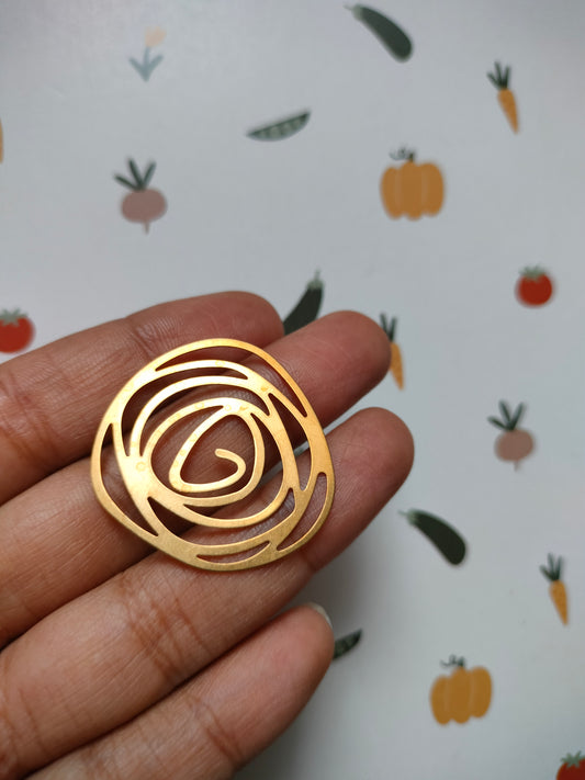Whirlrose Brass Charm