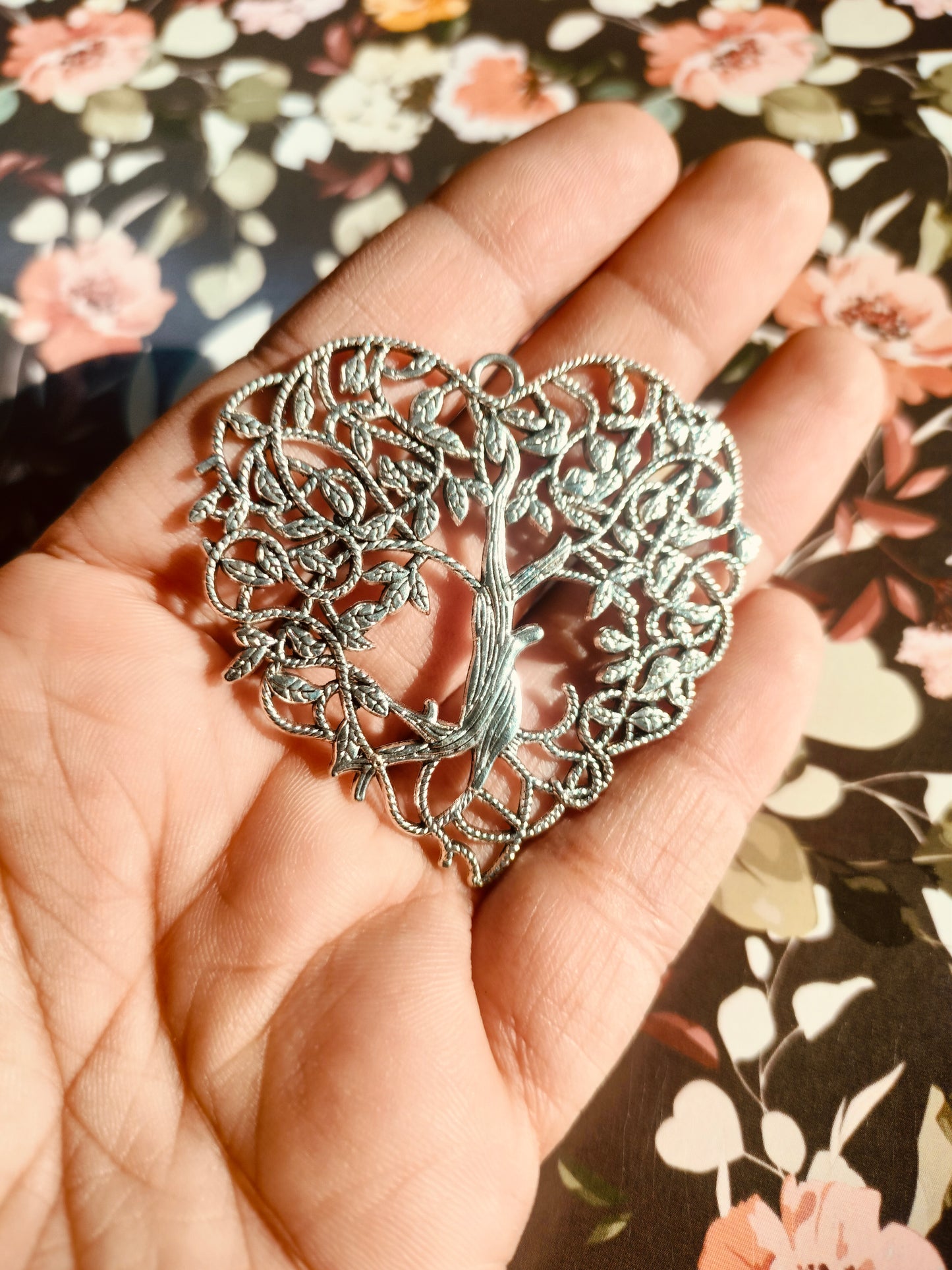 Boho Tree of Life Alloy charm Large Silver|Pendant Charm| Resin Alloy Jewelry Making