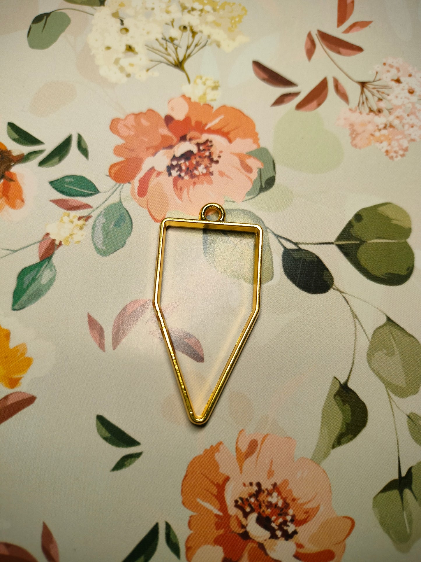 Polygon Bezel Gold |Pendant Charm| Resin Alloy Jewelry Making