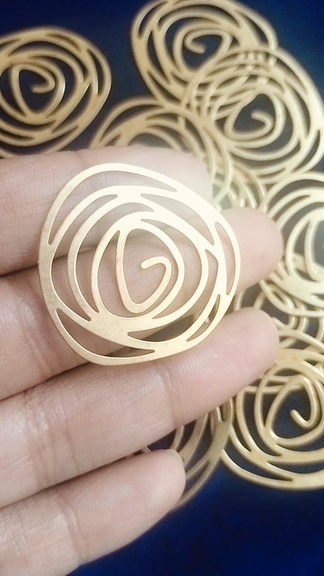 Whirlrose Brass Charm