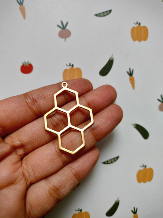 Honeycomb Brass Charm