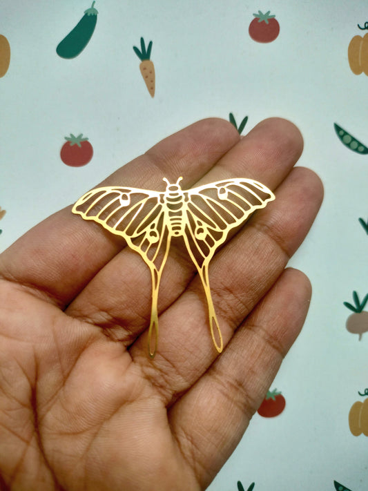 Luna Moth Brass Charm | Butterfly | Moth charm E
