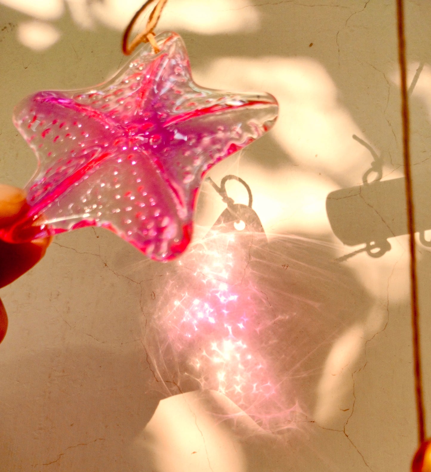 Star Stained Sea Glass Windchime Garden decor