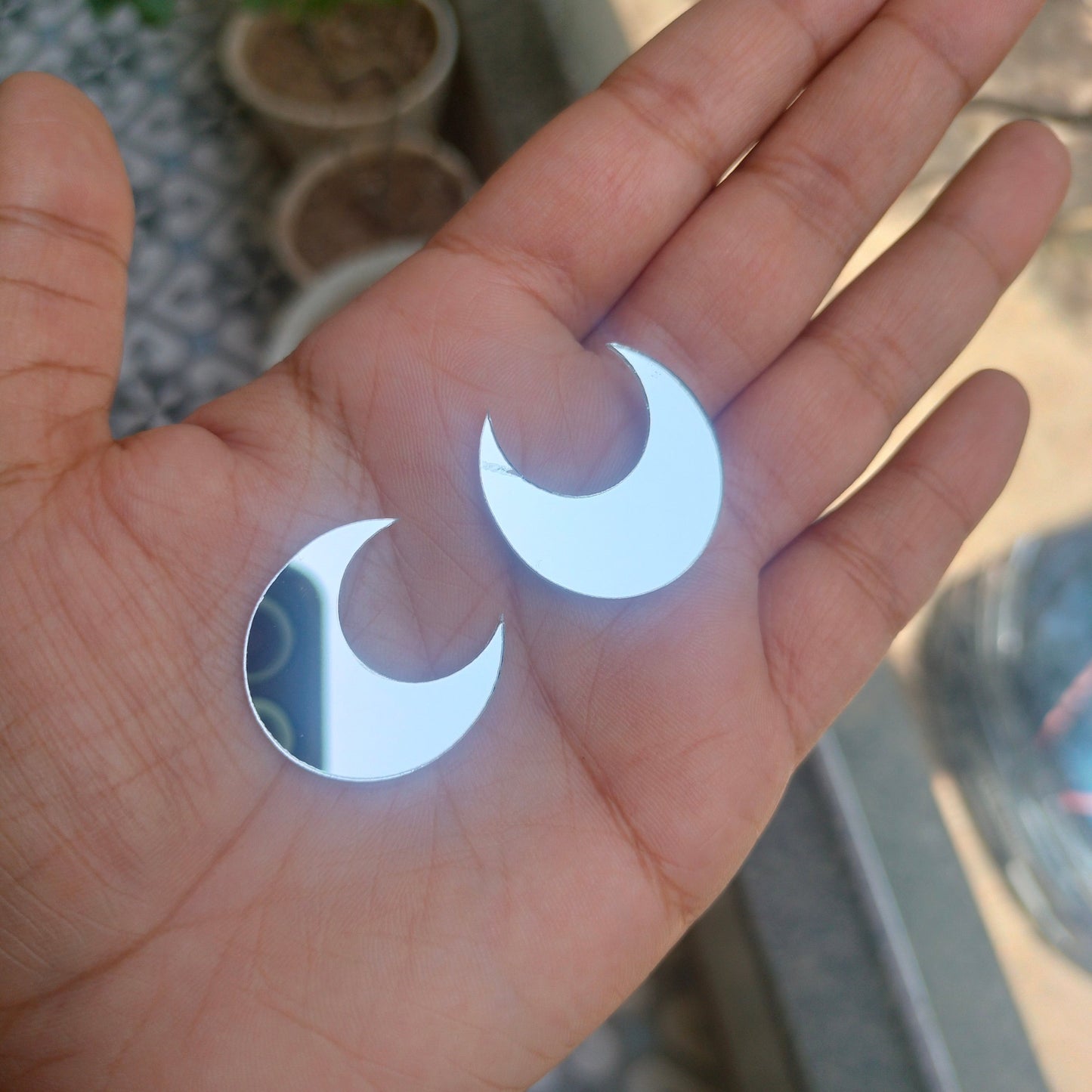 Moon Acrylic Mirror Cutout 25 mm (Set of 50 pc)