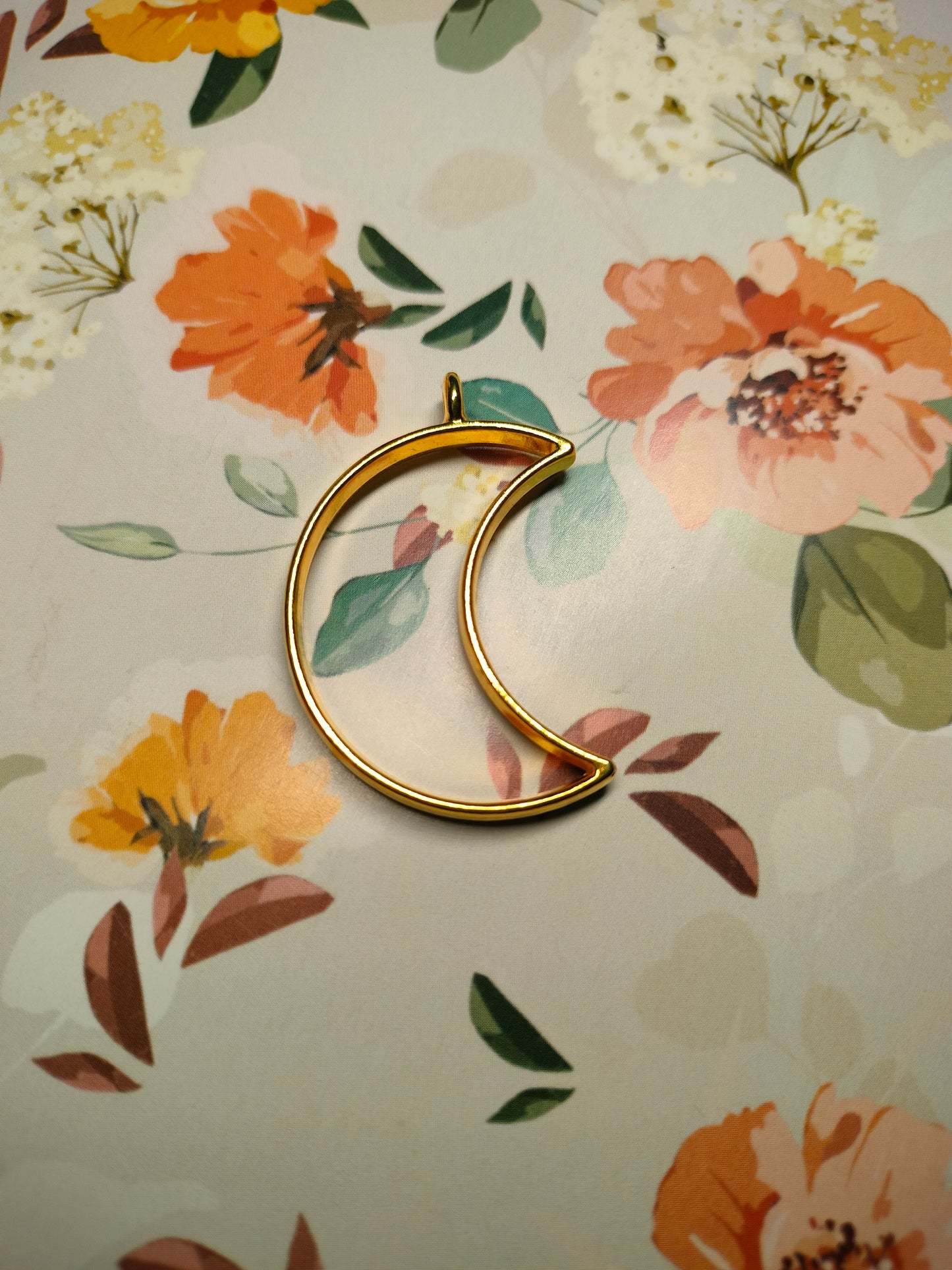 Moon Bezel Gold |Pendant Charm| Resin Alloy Jewelry Making