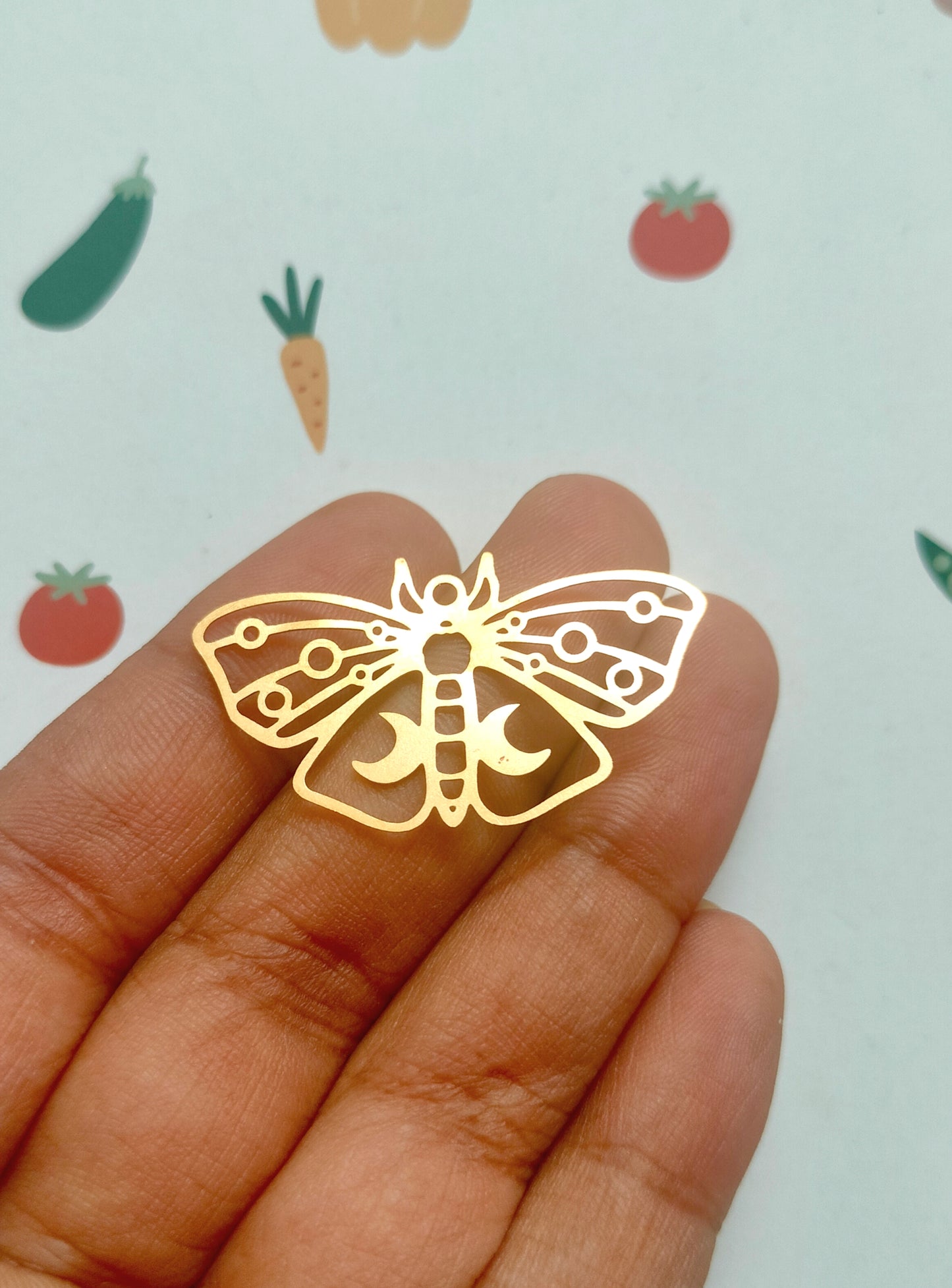 Filigree Luna Moth Brass Charm | Butterfly | Moth charm I