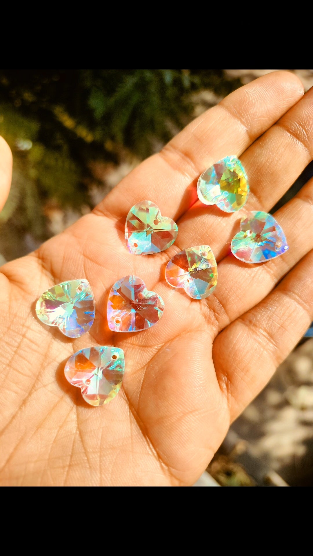 Heart connector AB Crystals 14 mm