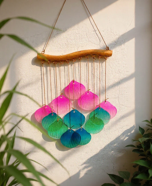 Sea Shell Stained Sea Glass Windchime Garden Decor