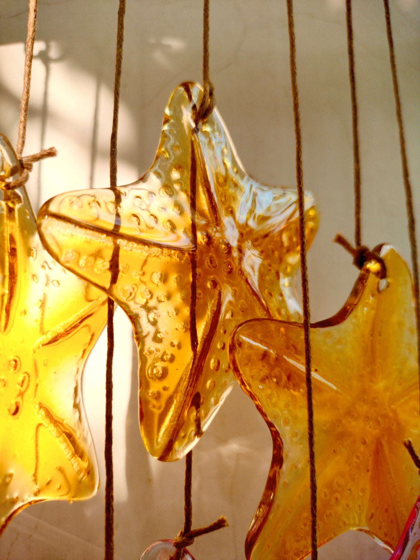 Star Stained Sea Glass Windchime Garden decor